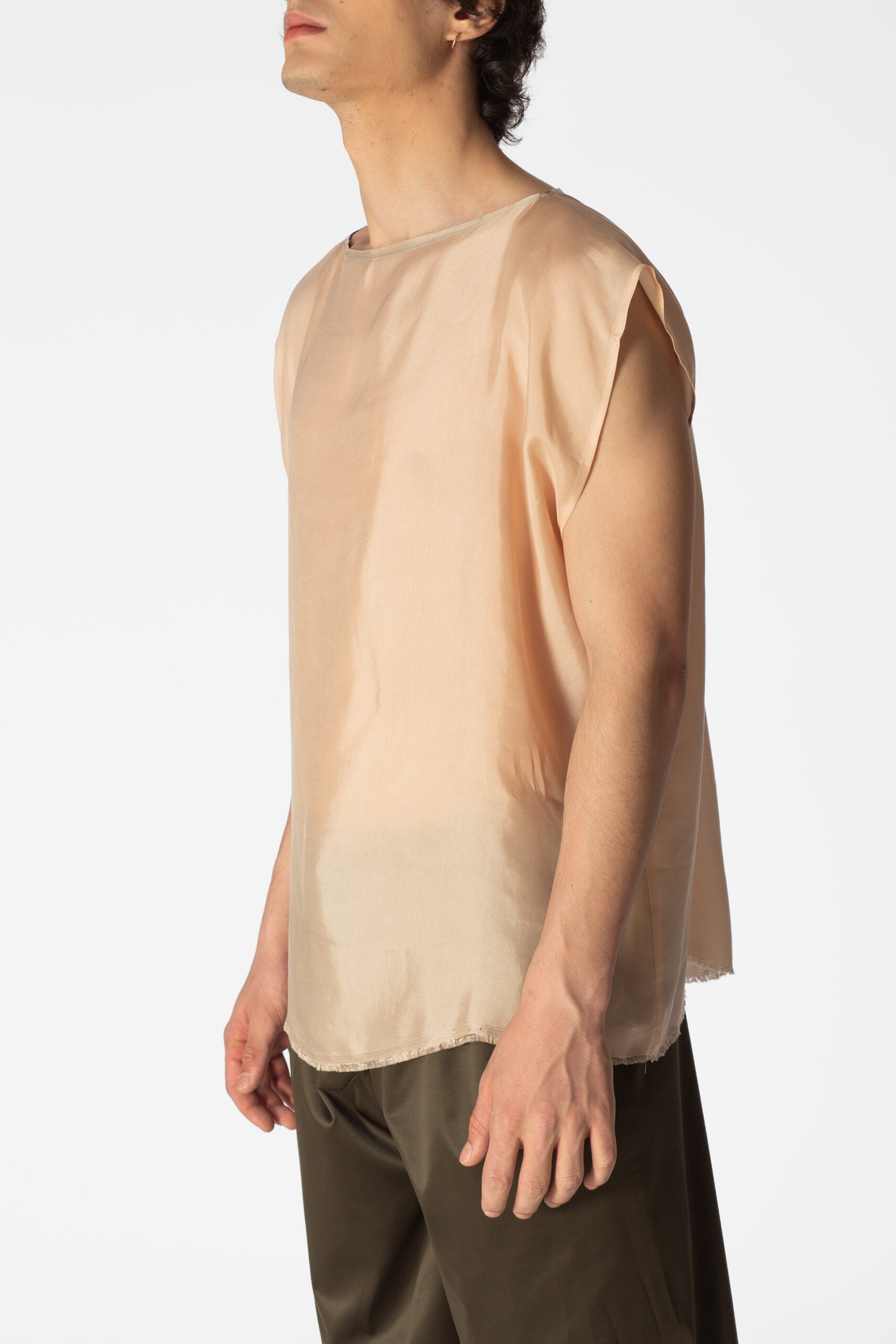 TOME Sleeveless T-Shirt 100% BEMBERG Gray/Cyclamen/Powder Pink - Image 10